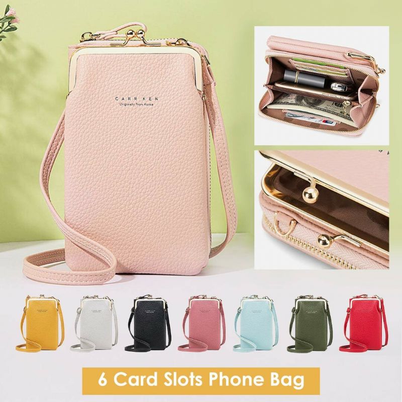 Bolso De Mano De Piel Sintética Para Mujer Bolso Bandolera Bolso Para Teléfono Portatarjetas