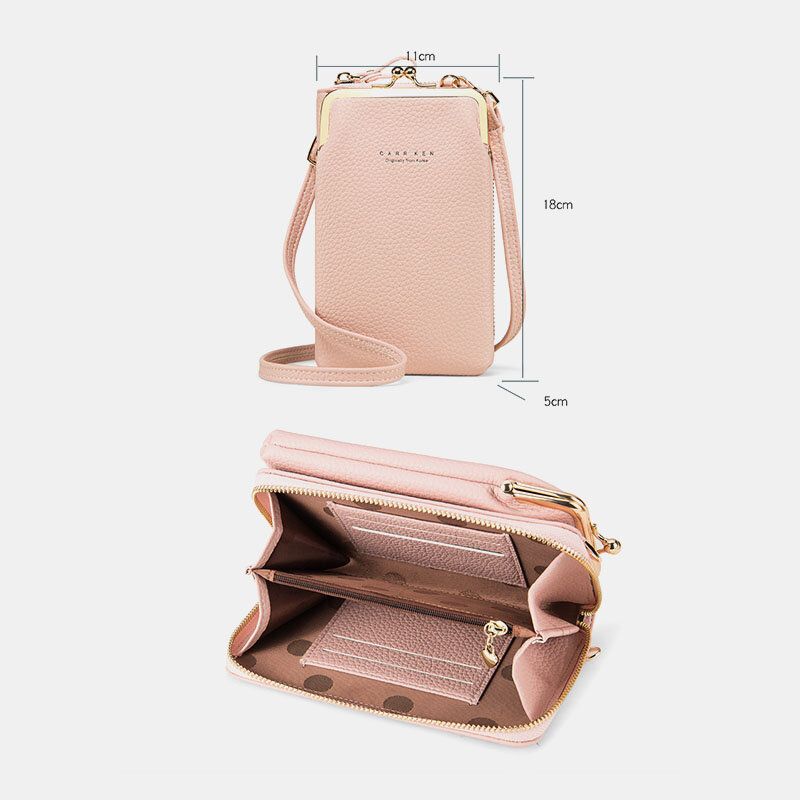 Bolso De Mano De Piel Sintética Para Mujer Bolso Bandolera Bolso Para Teléfono Portatarjetas