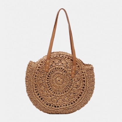 Bolso De Mano Tejido De Paja De Gran Capacidad Para Playa De Verano Para Mujer