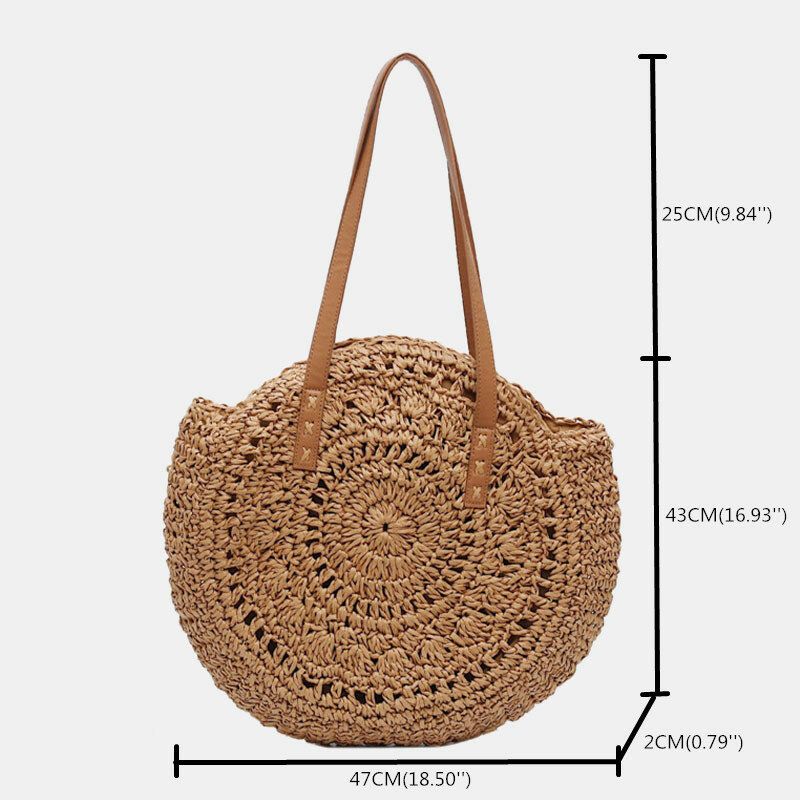 Bolso De Mano Tejido De Paja De Gran Capacidad Para Playa De Verano Para Mujer