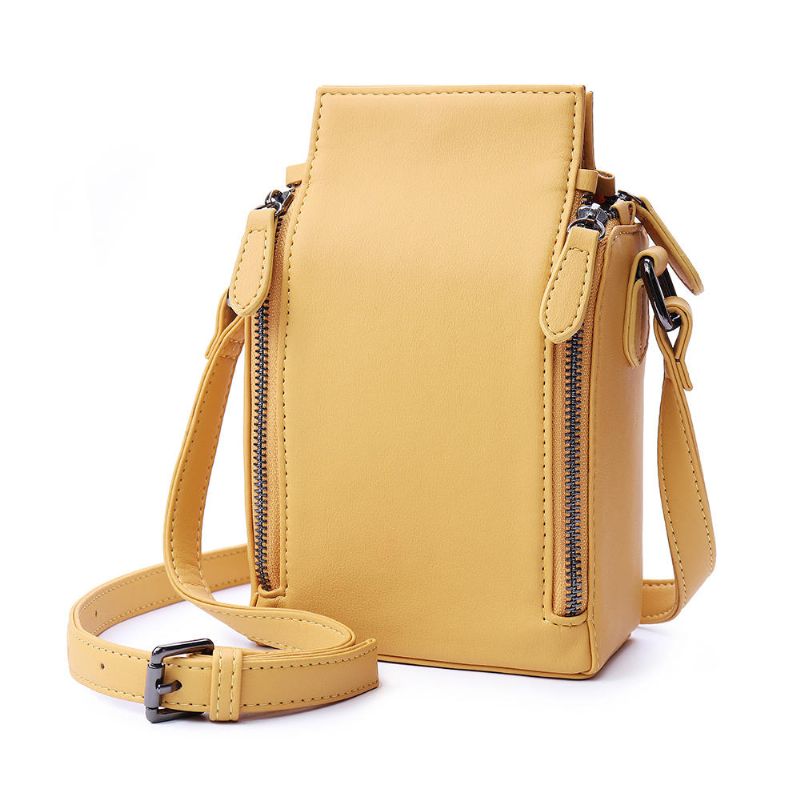 Bolso Multifuncional Sólido Para Mujer Bolso Para Teléfono 6 Tarjetero Bolso Bandolera