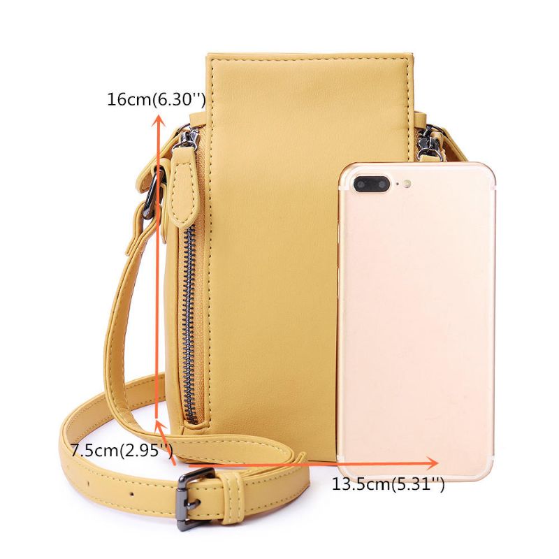 Bolso Multifuncional Sólido Para Mujer Bolso Para Teléfono 6 Tarjetero Bolso Bandolera