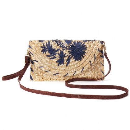 Bolso De Paja Bordado Para Mujer Bolso De Mano Para Teléfono Bolso Bandolera Bolso Bandolera