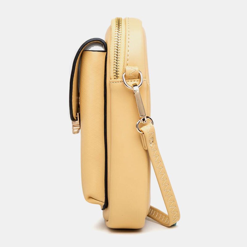 Bolso Para Teléfono Con Cremallera Sólida Para Mujer Bolso Bandolera Bolso Bandolera