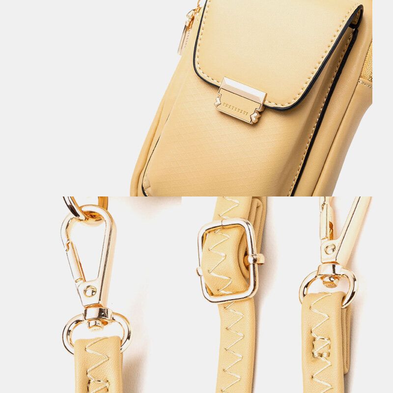 Bolso Para Teléfono Con Cremallera Sólida Para Mujer Bolso Bandolera Bolso Bandolera