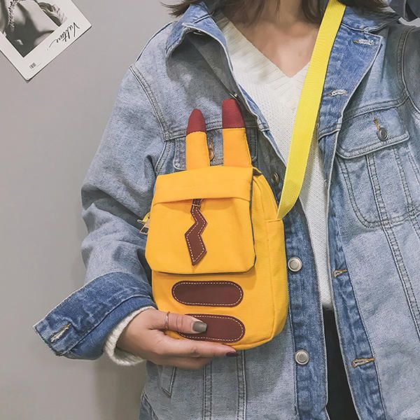 Bolso Para Teléfono Con Forma De Dibujos Animados De Hip-hop De Lona Para Mujer