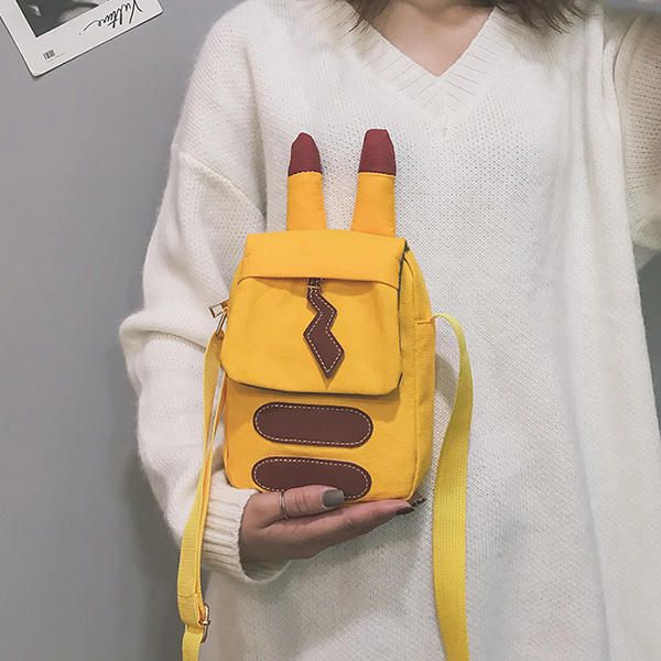 Bolso Para Teléfono Con Forma De Dibujos Animados De Hip-hop De Lona Para Mujer