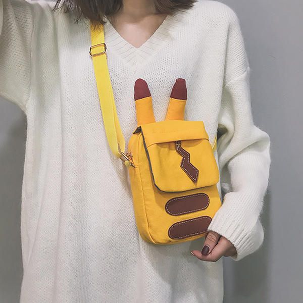 Bolso Para Teléfono Con Forma De Dibujos Animados De Hip-hop De Lona Para Mujer