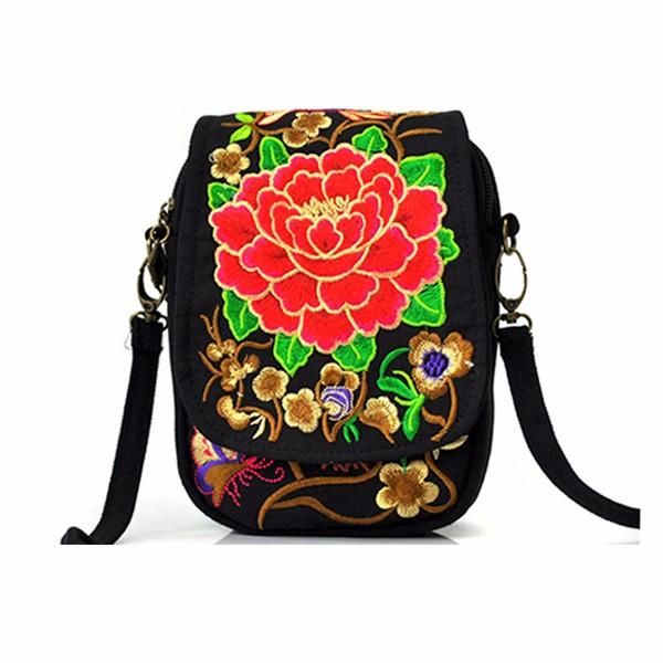 Bolso Para Teléfono De Lona Floral Nacional Para Mujer De 5.5 Pulgadas