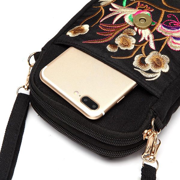 Bolso Para Teléfono De Lona Floral Nacional Para Mujer De 5.5 Pulgadas