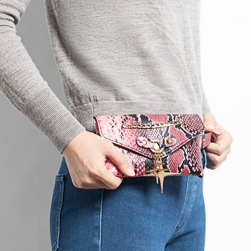 Bolso De Pecho Con Estampado De Cocodrilo Para Mujer Bolso De Cintura Estrellado