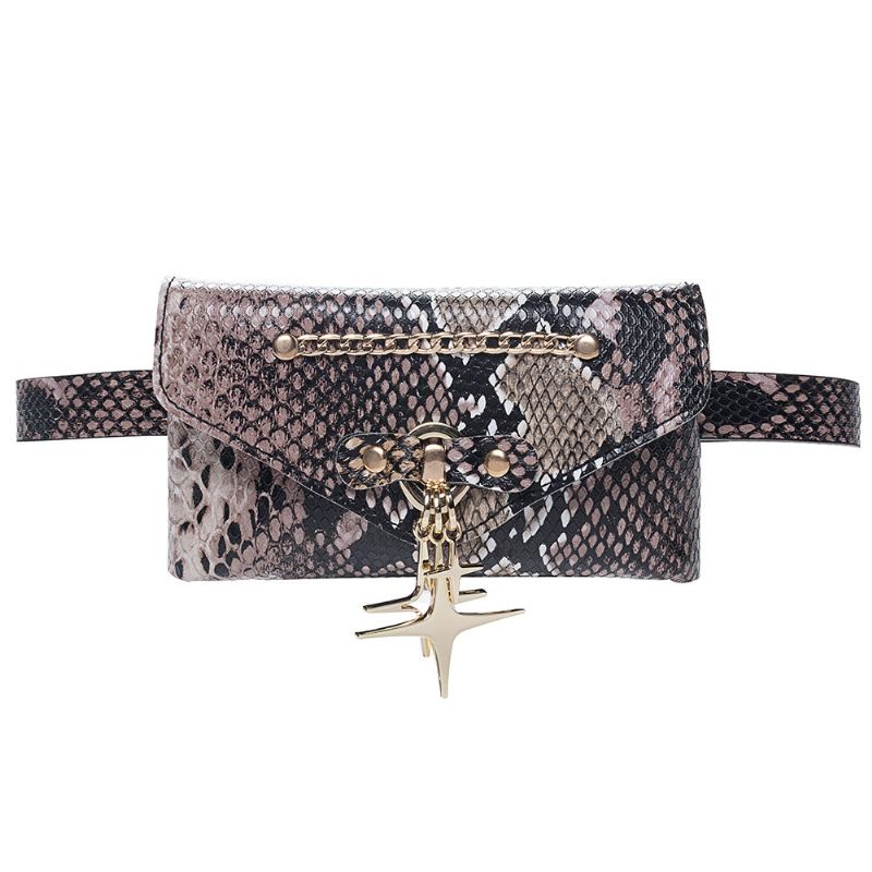 Bolso De Pecho Con Estampado De Cocodrilo Para Mujer Bolso De Cintura Estrellado