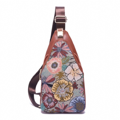 Bolso De Pecho Floral Bordado Para Mujer Bolso Bandolera Nacional Vintage