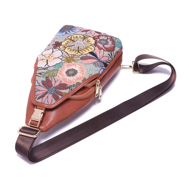 Bolso De Pecho Floral Bordado Para Mujer Bolso Bandolera Nacional Vintage