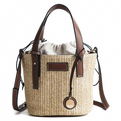 Bolso De Playa De Paja Bolso De Cubo Bolso De Hombro Bolso Para Mujer