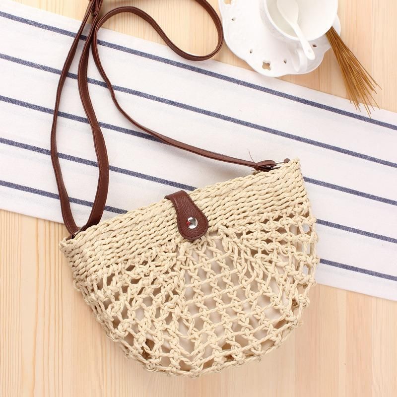 Bolso De Playa De Paja Para Mujer Bolso Bandolera Hueco