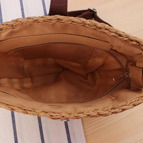 Bolso De Playa De Paja Para Mujer Bolso Bandolera Hueco