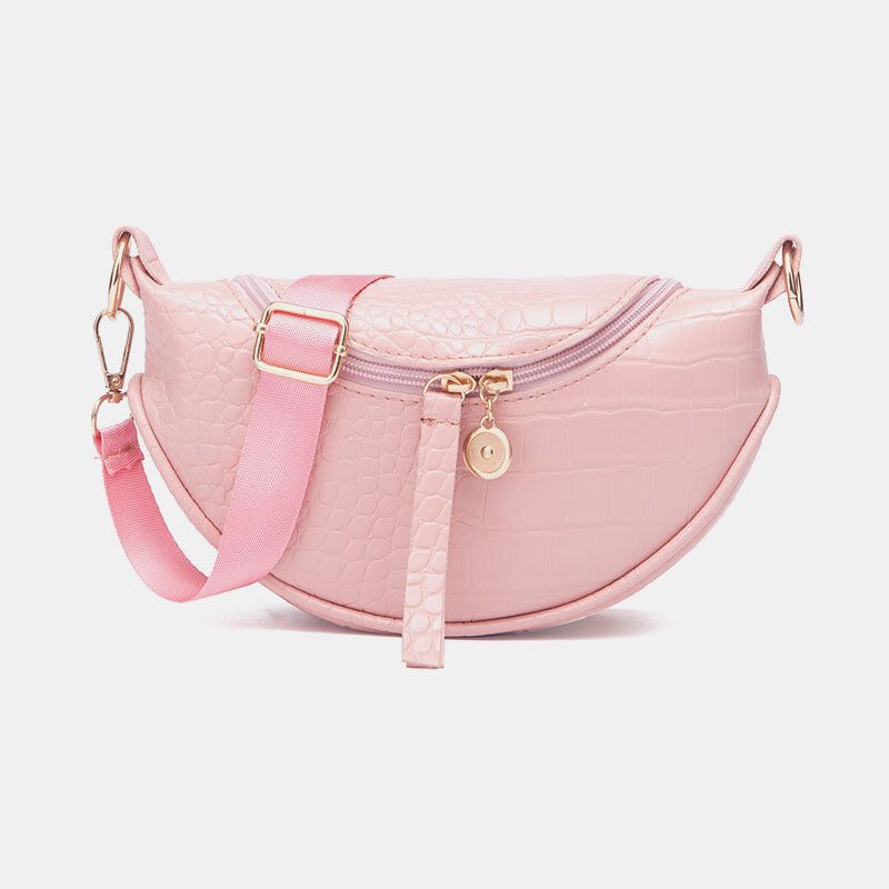 Bolso De Sillín Semicircular De Cocodrilo Para Mujer Bolso Bandolera Bolso De Pecho De Ocio