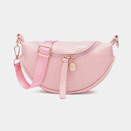 Bolso De Sillín Semicircular De Cocodrilo Para Mujer Bolso Bandolera Bolso De Pecho De Ocio