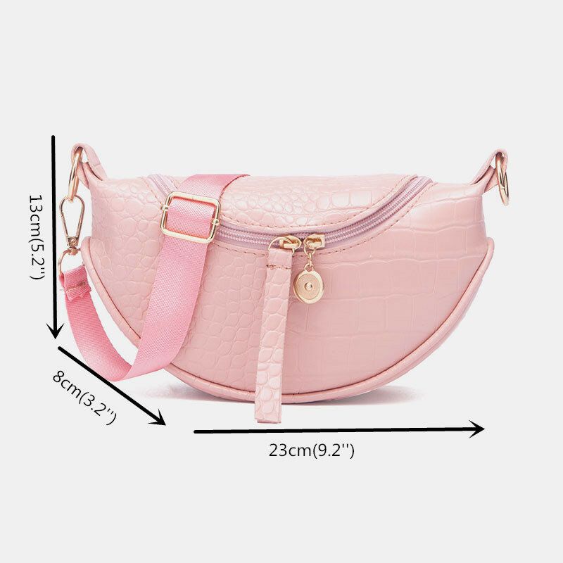 Bolso De Sillín Semicircular De Cocodrilo Para Mujer Bolso Bandolera Bolso De Pecho De Ocio