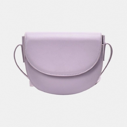 Bolso De Sillín De Semicírculo Vintage Para Mujer Bolso Bandolera Sólido Ocio