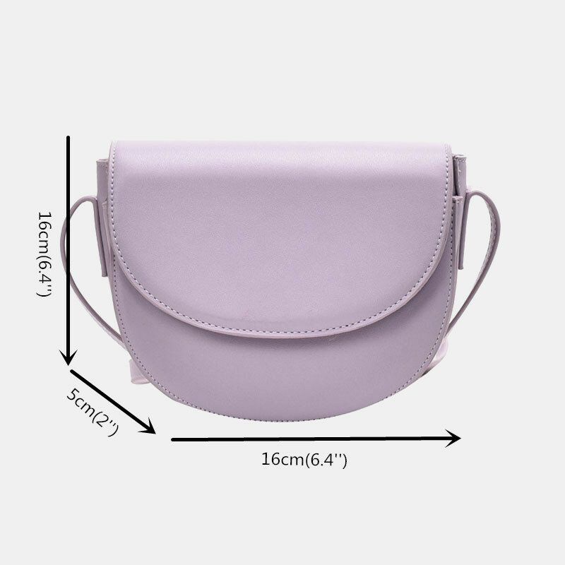 Bolso De Sillín De Semicírculo Vintage Para Mujer Bolso Bandolera Sólido Ocio