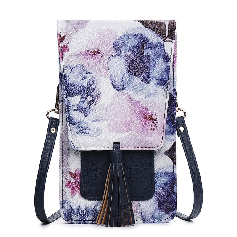 Bolso De Teléfono Nacional De Flores Multicolor Informal Para Mujer