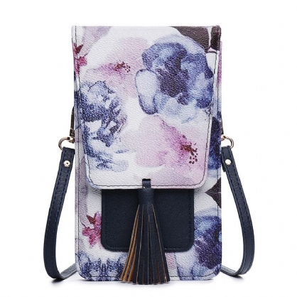 Bolso De Teléfono Nacional De Flores Multicolor Informal Para Mujer