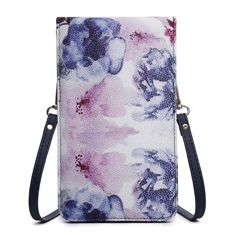 Bolso De Teléfono Nacional De Flores Multicolor Informal Para Mujer