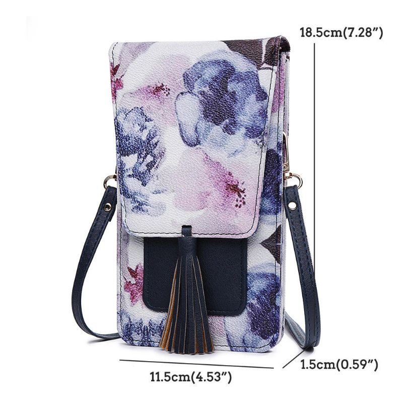 Bolso De Teléfono Nacional De Flores Multicolor Informal Para Mujer