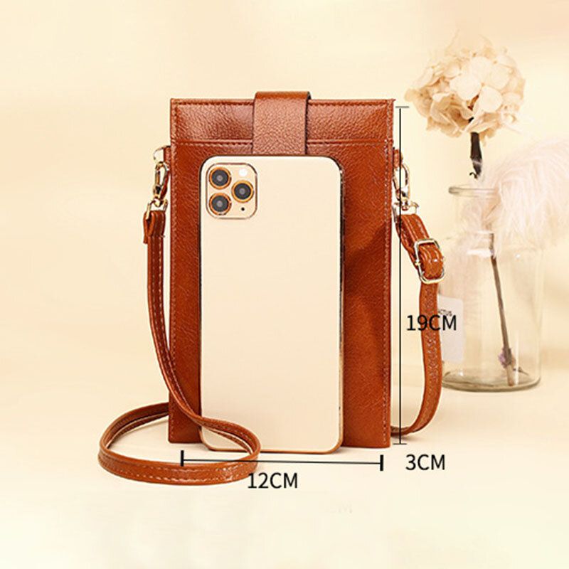 Bolso De Teléfono Retro De Cuero Pu De 6.3 Pulgadas Para Mujer Mini Ranura Para Múltiples Tarjetas Bolsos Cruzados Bolso Bandolera