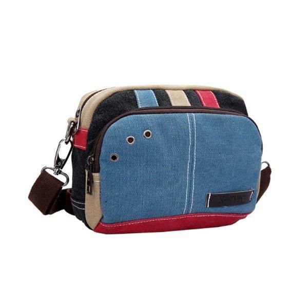 Bolsos Cruzados De Lona Para Mujer Bolsos De Hombro Pequeños Casuales De Color En Contraste Bolsos De Hombreajero