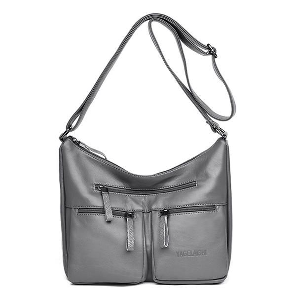 Bolsos Delanteros Dobles De Cuero Suave Pu Bolsos De Hombro