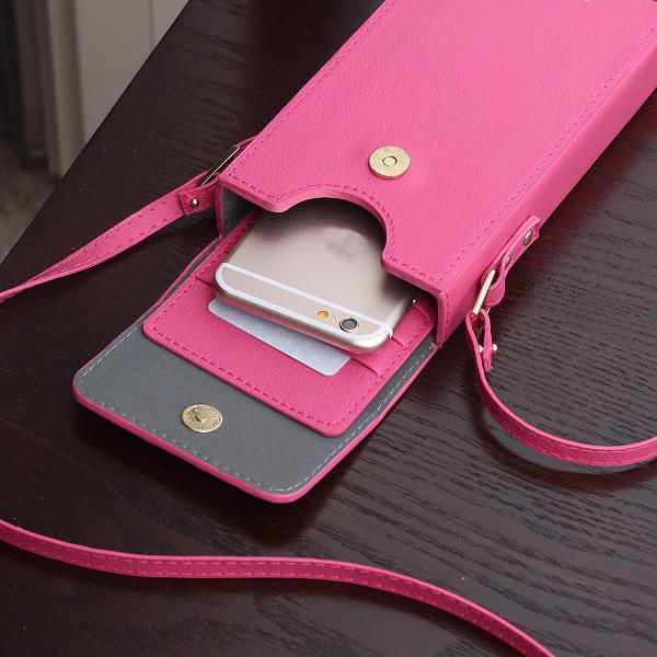 Bolsos De Hombro Con Cierre De Pu Para Mujer Mini Bolsos Bandolera 6 Pulgada Funda Para Teléfono Para Iphone 6s Plus Samsung Huawei