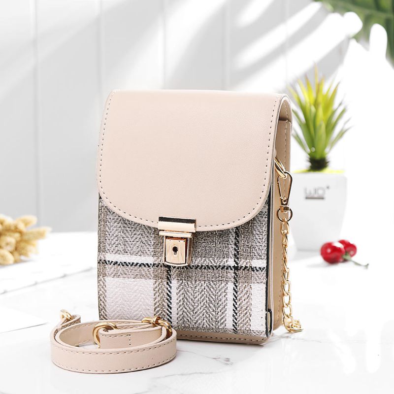 Bolsos De Hombro Con Patrón De Cuadrícula Multifunción Para Mujer Bolso Bandolera Para Teléfono