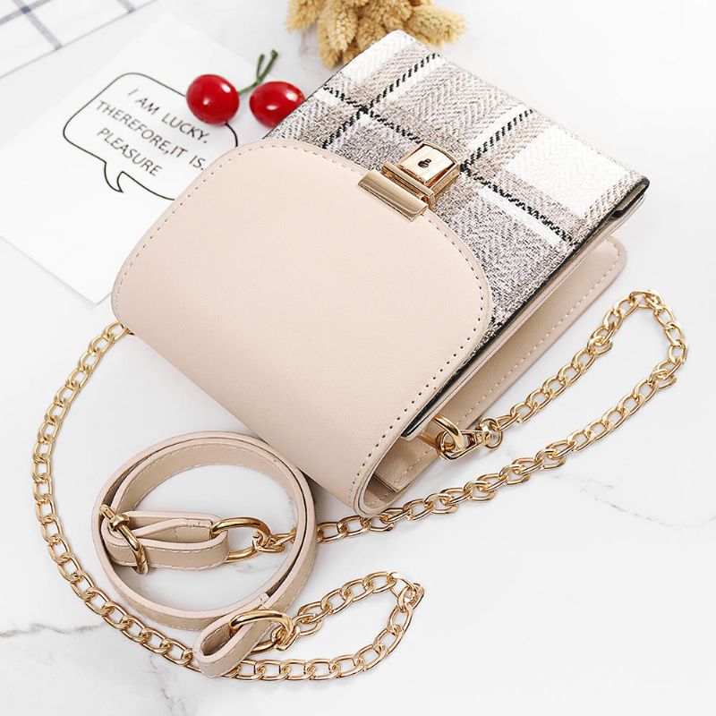 Bolsos De Hombro Con Patrón De Cuadrícula Multifunción Para Mujer Bolso Bandolera Para Teléfono