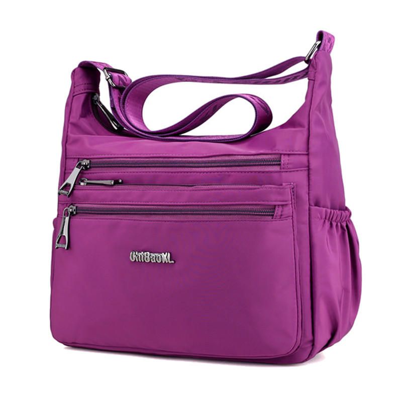 Bolsos De Hombro Ligeros De Nailon Para Mujer Bolso Bandolera Con Múltiples Bolsillos