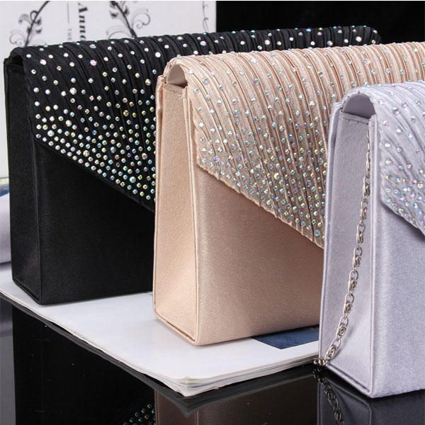 Cartera Nupcial De Noche Para Mujer Sobre Flash Diamante Embrague Bolso Bandolera Portátil Bolso Bandolera