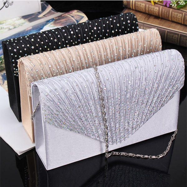 Cartera Nupcial De Noche Para Mujer Sobre Flash Diamante Embrague Bolso Bandolera Portátil Bolso Bandolera