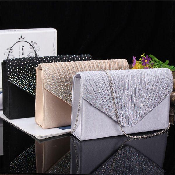 Cartera Nupcial De Noche Para Mujer Sobre Flash Diamante Embrague Bolso Bandolera Portátil Bolso Bandolera