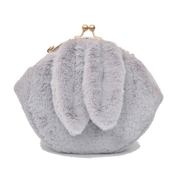 Cute Rabbit Plush Creative Bolso De Hombro Bolso De Teléfono Cadena Shell Crossbody Bags