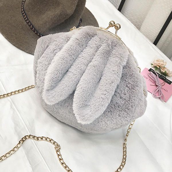 Cute Rabbit Plush Creative Bolso De Hombro Bolso De Teléfono Cadena Shell Crossbody Bags