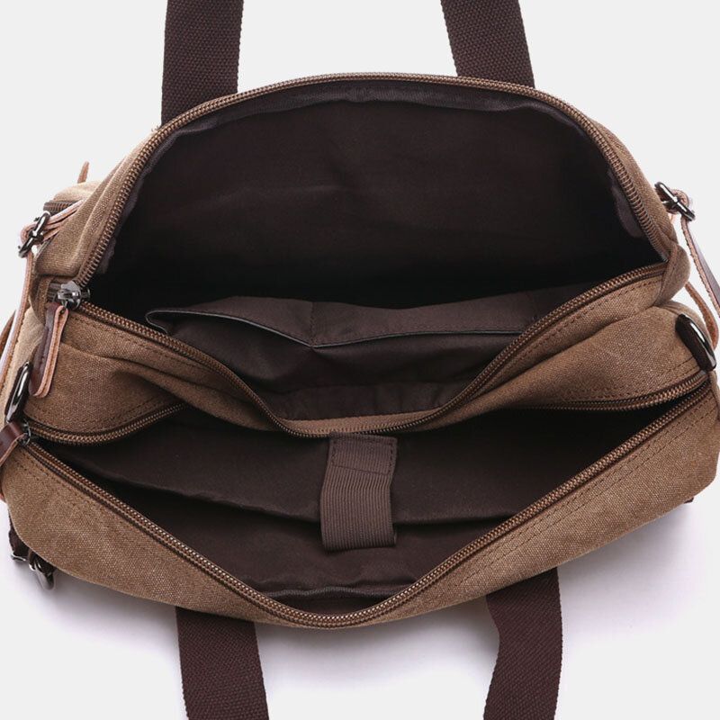 Hombres Retro Vintage Cuero Genuino Bolso Bandolera Bolso Multifuncional