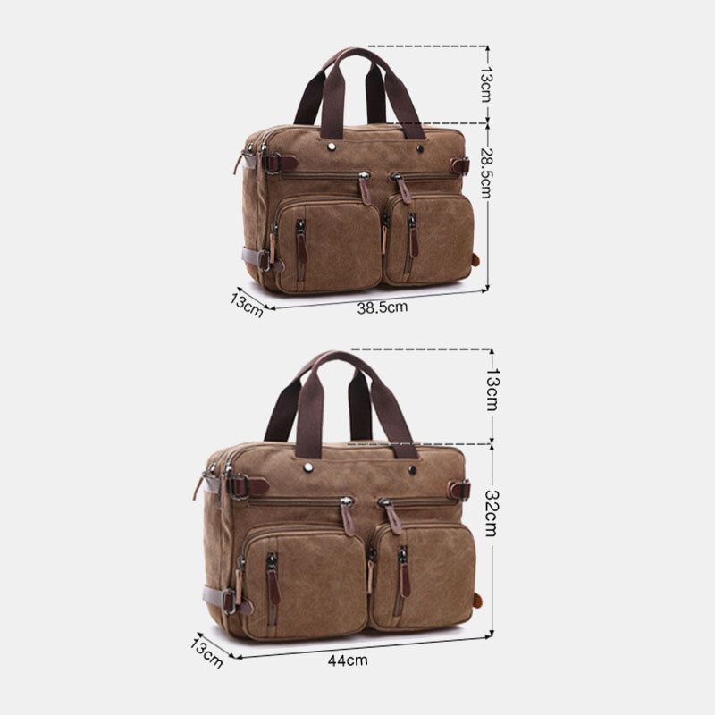 Hombres Retro Vintage Cuero Genuino Bolso Bandolera Bolso Multifuncional