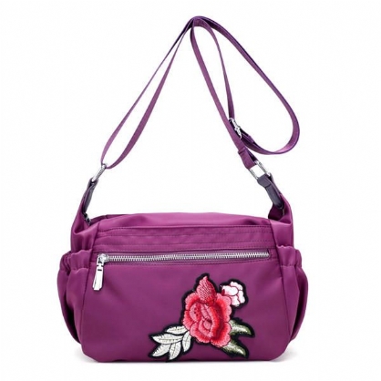 Kvky Bolsos De Hombro Con Estampado De Flores De Nailon Para Mujer Bolsos Cruzados Ligeros Bolsos De Hombreajero Deportivos Al Aire Libre