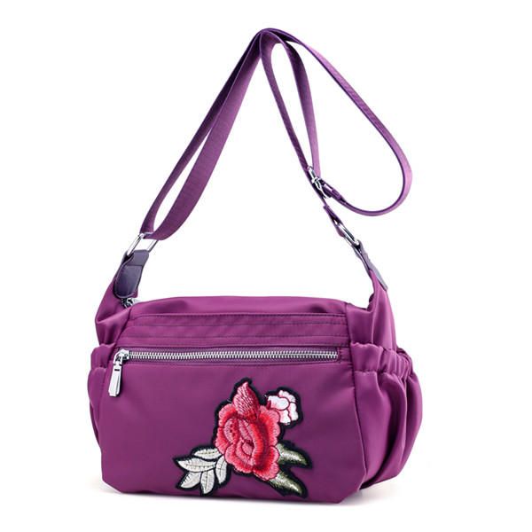 Kvky Bolsos De Hombro Con Estampado De Flores De Nailon Para Mujer Bolsos Cruzados Ligeros Bolsos De Hombreajero Deportivos Al Aire Libre