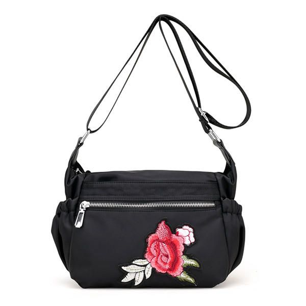 Kvky Bolsos De Hombro Con Estampado De Flores De Nailon Para Mujer Bolsos Cruzados Ligeros Bolsos De Hombreajero Deportivos Al Aire Libre