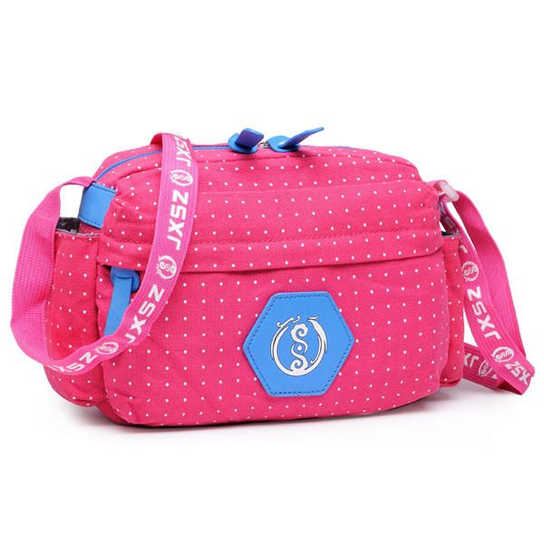 Lienzo Casual Deportes Viajes Ligero Bolso De Hombro Con Punto De Onda Bolsos Cruzados