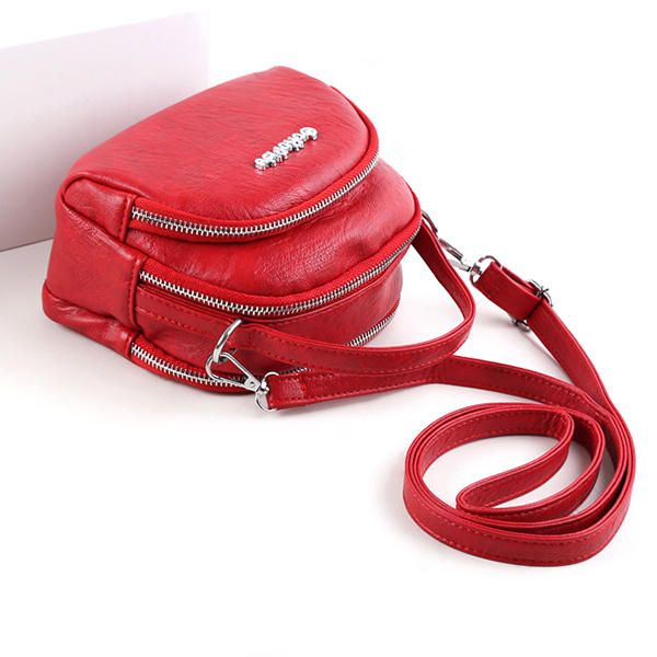 Mini Bolso Para Teléfono De Piel Sintética Para Mujer Bolso Bandolera Retro Con Múltiples Ranuras