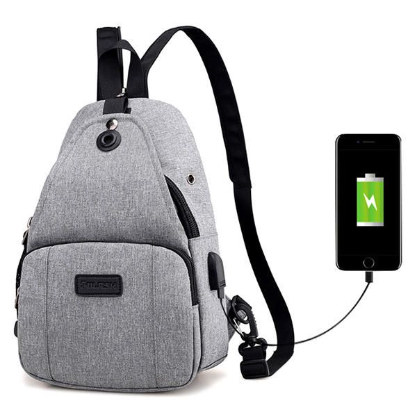 Mochila Multifunción Con Bolsa De Pecho Para Hombres Y Mujeres Con Puerto De Carga Usb Externo